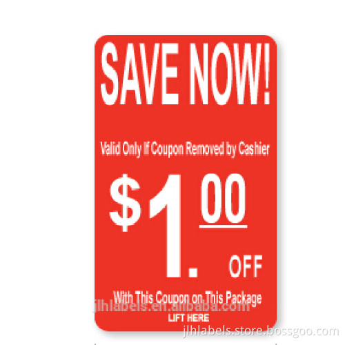 Save Now ,Discount Labels, 50x76mm x 500 labels/roll, glossy labels,with security cut